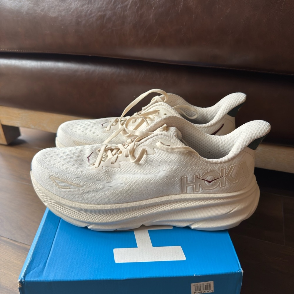 Hoka One One Cream Athletic Shoes